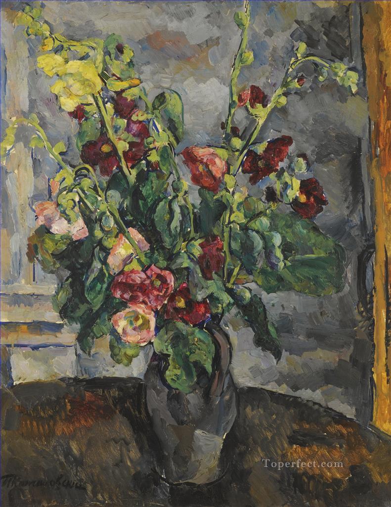 BODEGÓN CON HOLLYHOCKS Petr Petrovich Konchalovsky flor impresionismo Pintura al óleo
